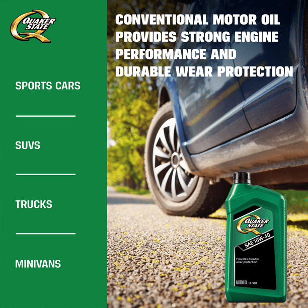 Quaker State Conventional Synthetic Blend 10W-40 Motor Oil, 1 Quart