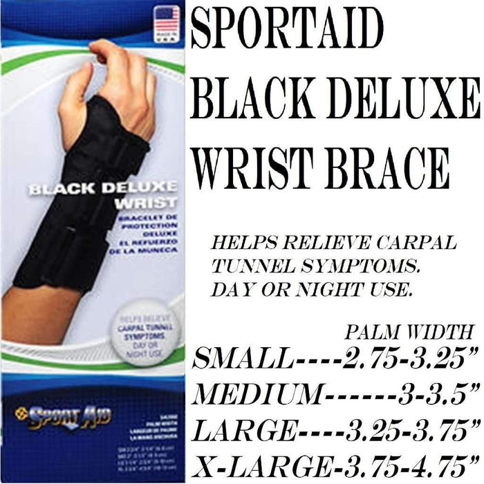 Sport Aid Black Deluxe Wrist Left Medium