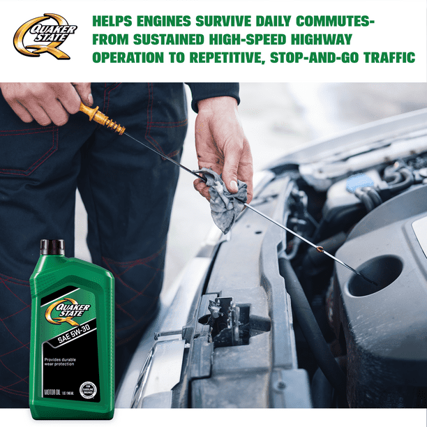 Quaker State Conventional Synthetic Blend 5W-30 Motor Oil, 1 Quart