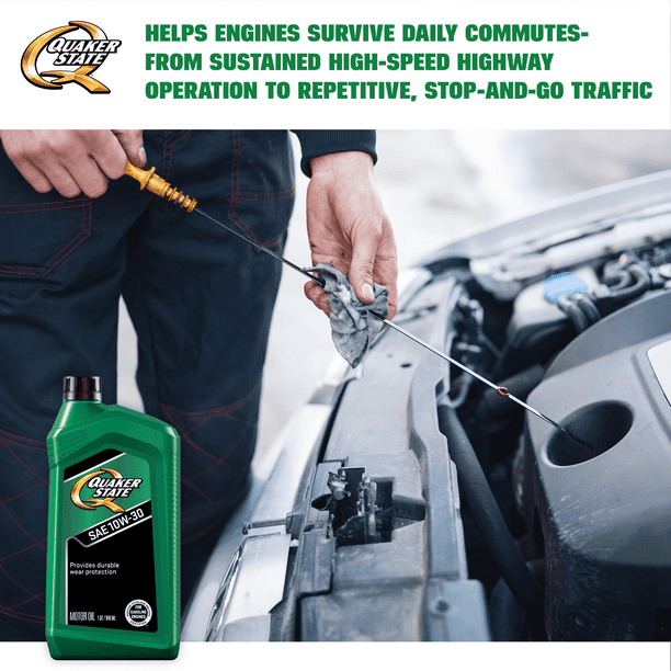 Quaker State Conventional Synthetic Blend 10W-30 Motor Oil, 1 Quart