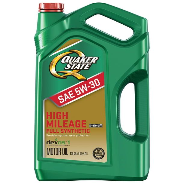 Quaker State Full Synthetic Dexos High Mileage 5W-30 Motor Oil, 5 Quart