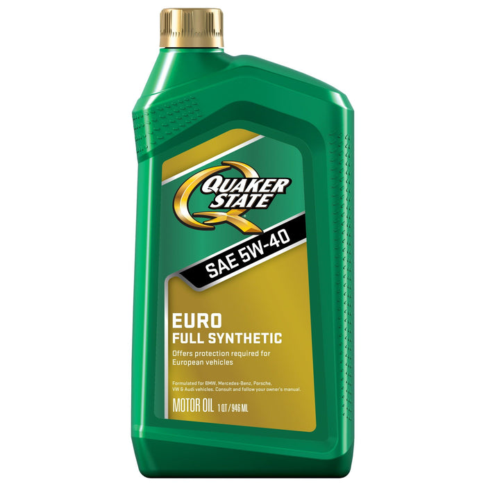 Quaker State Euro Full Synthetic 5W-40 Motor Oil, 1-Quart