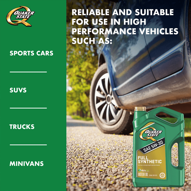 Quaker State Full Synthetic 5W-30 Motor Oil, 5-Quart