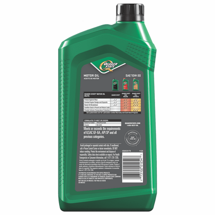 Quaker State Conventional Synthetic Blend 10W-30 Motor Oil, 1 Quart