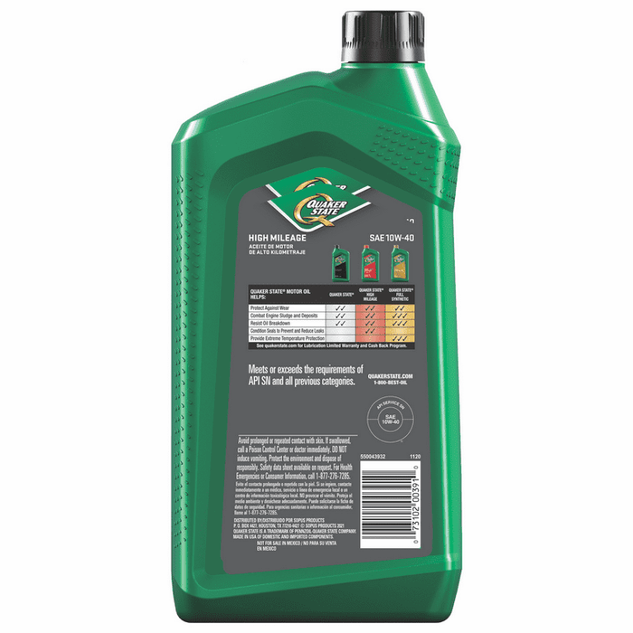 Quaker State Conventional Synthetic Blend 10W-40 Motor Oil, 1 Quart