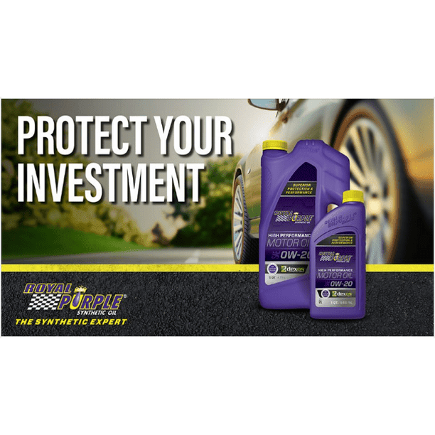 Royal Purple High Performance Motor Oil 0W-20 Premium Synthetic Motor Oil, 5 Quarts