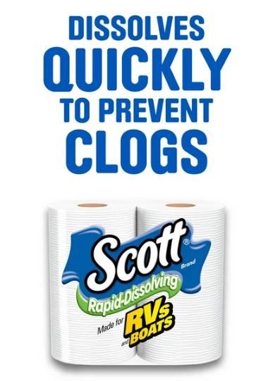 Scott Rapid-Dissolving Toilet Paper, 4 Regular Rolls