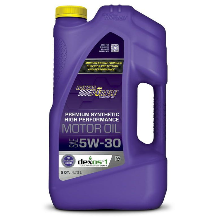 Royal Purple High Performance Motor Oil 5W-30 Premium Synthetic Motor Oil, 5 Quarts