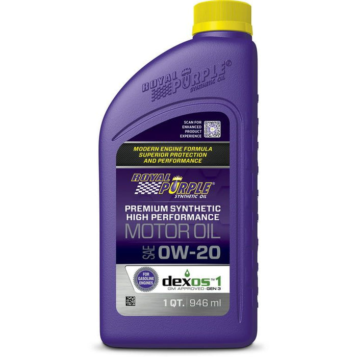 Royal Purple High Performance Motor Oil 0W-20 Premium Synthetic Motor Oil, 1 Quart