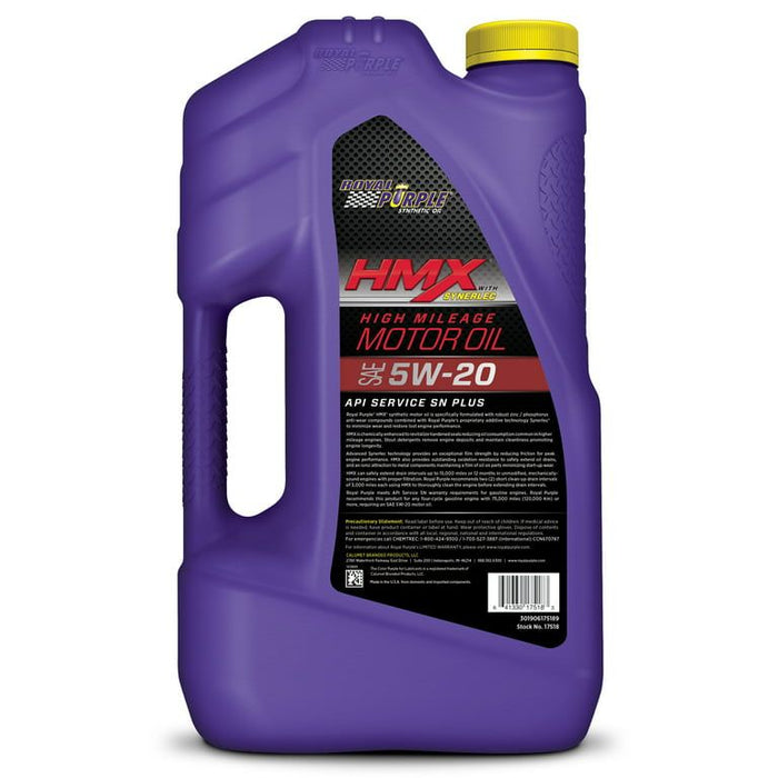 Royal Purple HMX 5W-20 High Mileage Motor Oil, 5 Quarts