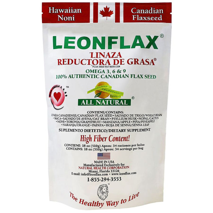 Leonflax® Canadian Flaxseed Plus Fat Reducer – 100% Natural Dietary Supplement (18 oz)