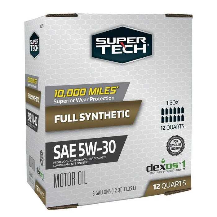 Super Tech Full Synthetic SAE 5W-30 Motor Oil, 12 Quart Bag (3 gallons)