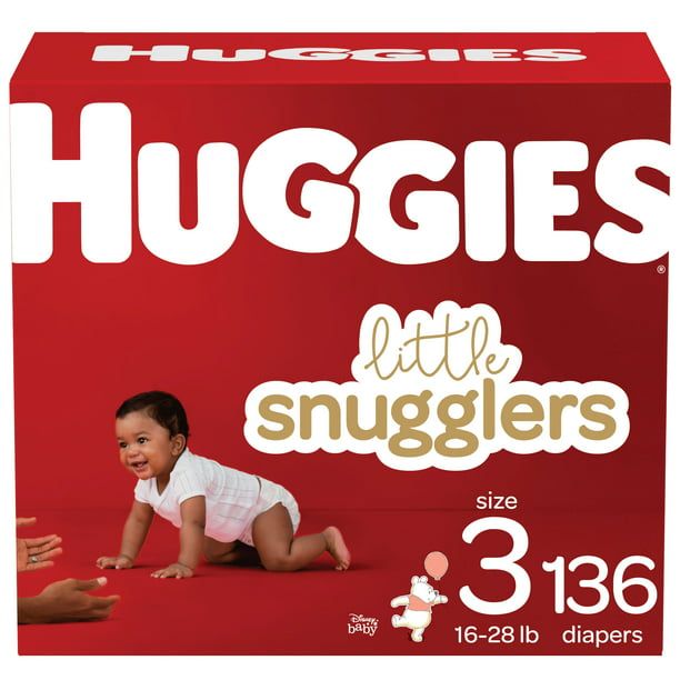 Huggies Little Snugglers Hypoallergenic and Latex-Free Diapers Size 3; Count 136