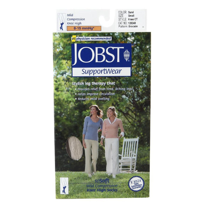 Jobst SupportWear SoSoft Mild Compression Socks Knee High 8-15mmHg Sand Small 1 Pr