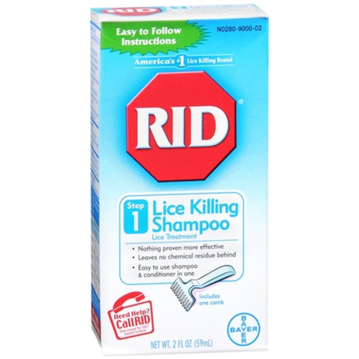 RID Lice Killing Shampoo, Includes 1 Nit Comb And 1 Bottle, 2 Ounces