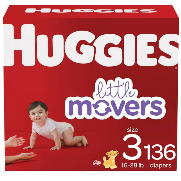 Huggies Little Movers Baby Diapers Size 3; Count 136