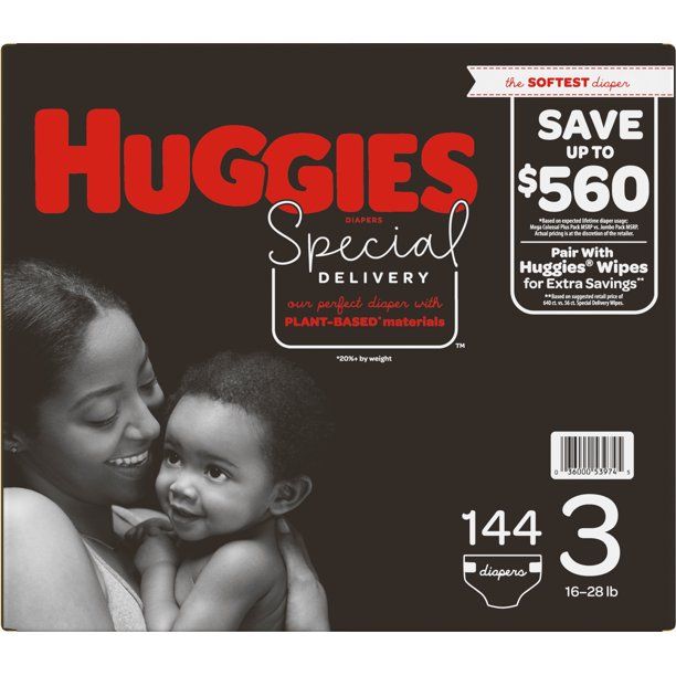 Huggies Special Delivery Hypoallergenic Baby Diapers Size 3; Count 144