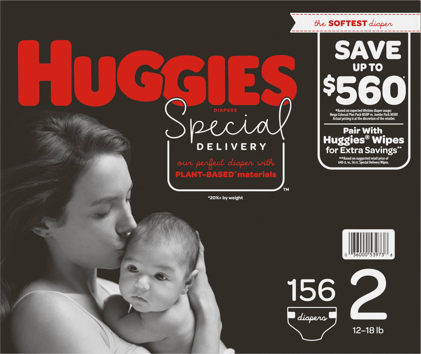 Huggies Special Delivery Hypoallergenic Baby Diapers Size 2; Count 156