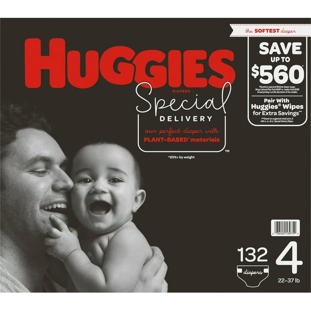 Huggies Special Delivery Hypoallergenic Baby Diapers Size 4; Count 132