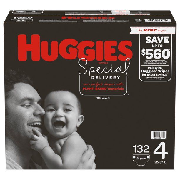 Huggies Special Delivery Hypoallergenic Baby Diapers Size 4; Count 132