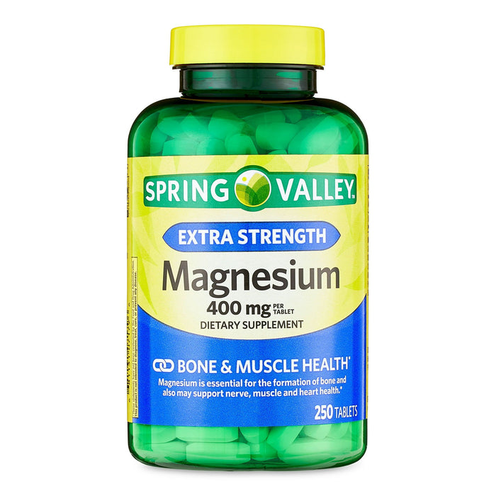 Spring Valley Magnesium Bone & Muscle Health Dietary Supplement Tablets, 400 mg, 250 Count