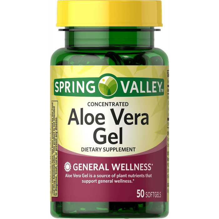 Spring Valley Concentrated Aloe Vera Gel Dietary Supplement, 50 Count