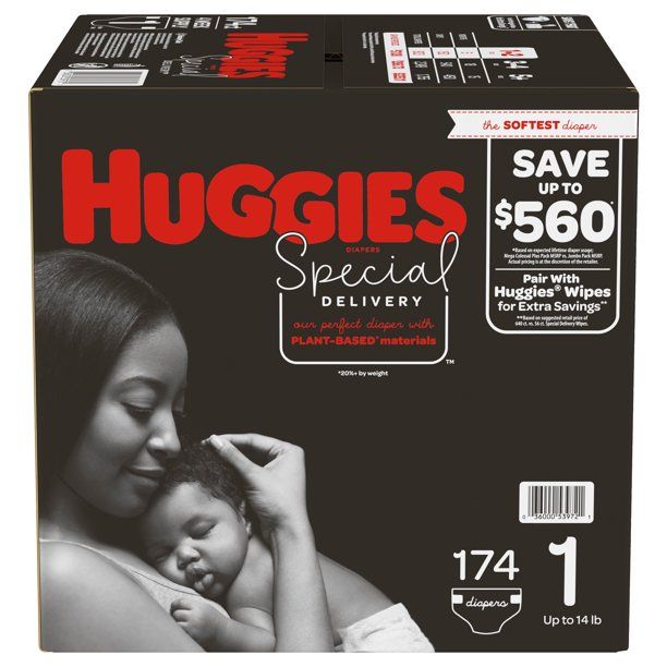 Huggies Special Delivery Hypoallergenic Baby Diapers Size 1; Count 174