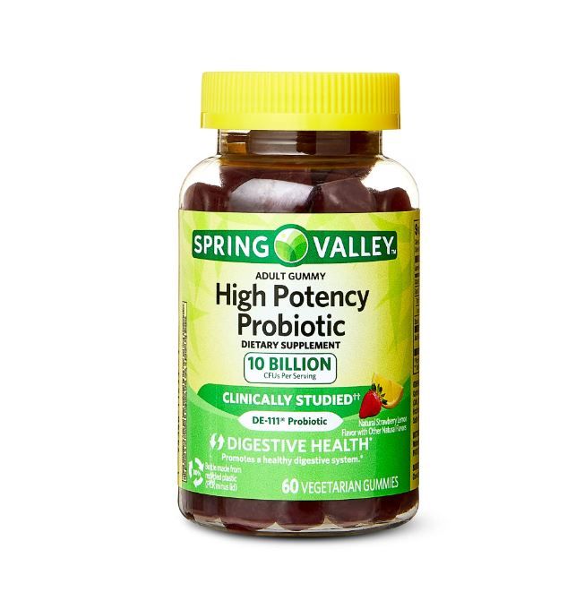 Spring Valley High Potency Probiotic Gummies, 10B CFU, Strawberry Lemonade, 60 Count - Unisex