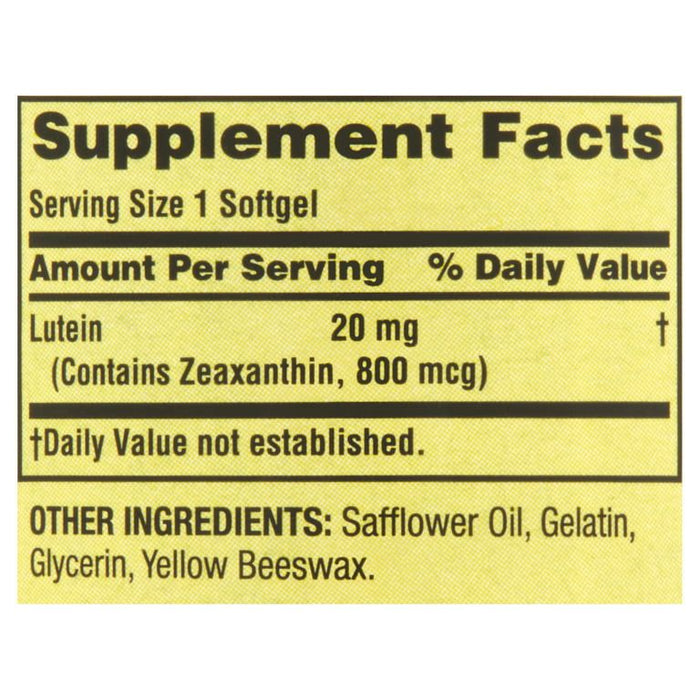 Spring Valley Lutein with Zeaxanthin Dietary Supplement, 20 mg, 30 Count