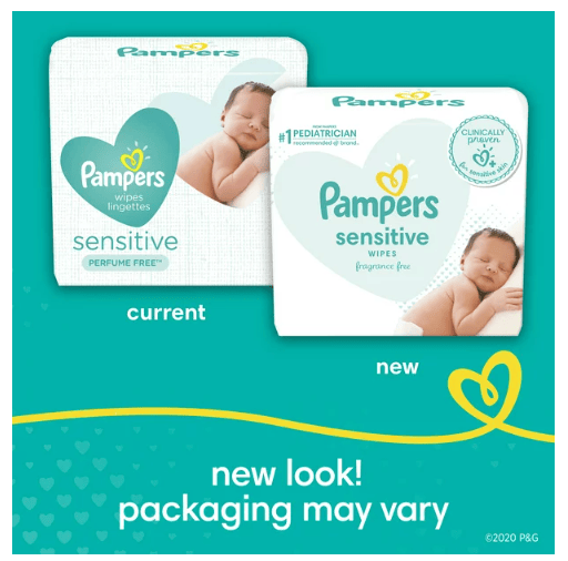 Pampers Sensitive Baby Wipes; Pop-Top Character; 56 Count