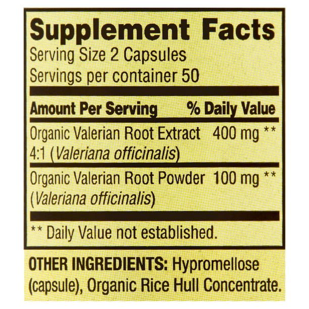 Spring Valley Valerian Root Capsules, 500 mg, 100 Count