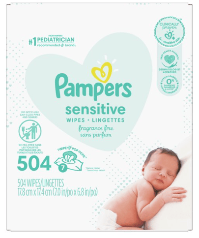 Pampers Sensitive Baby Wipes; Pop-Top Character; 504 Count