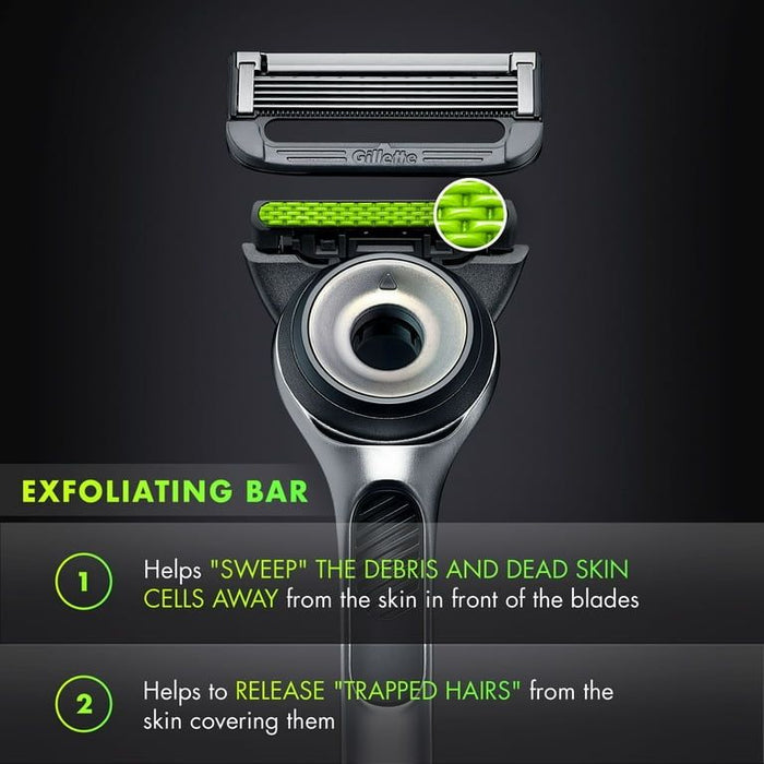 Gillette Labs with Exfoliating Bar Men's Razor - 1 Handle, 3 Blade Refills and Travel Case