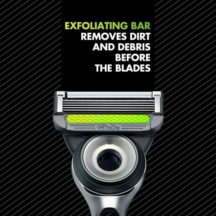 Gillette Labs Men's Razor Blade Refills with Exfoliating Bar, Green, 9 Refills