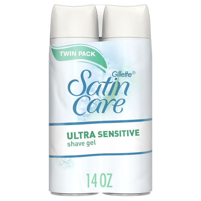 Gillette Satin Care Ultra Sensitive Women's Shave Gel, Fragrance Free, 14 oz