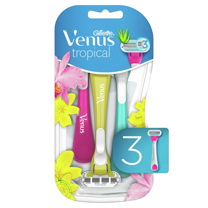 Gillette Venus Tropical Women's Disposable Razor, 3 Count