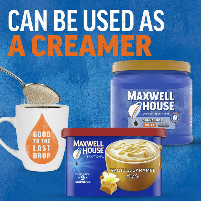 Maxwell House International Vanilla Caramel Latte Cafe Style Beverage Mix, 8.7 oz Canister