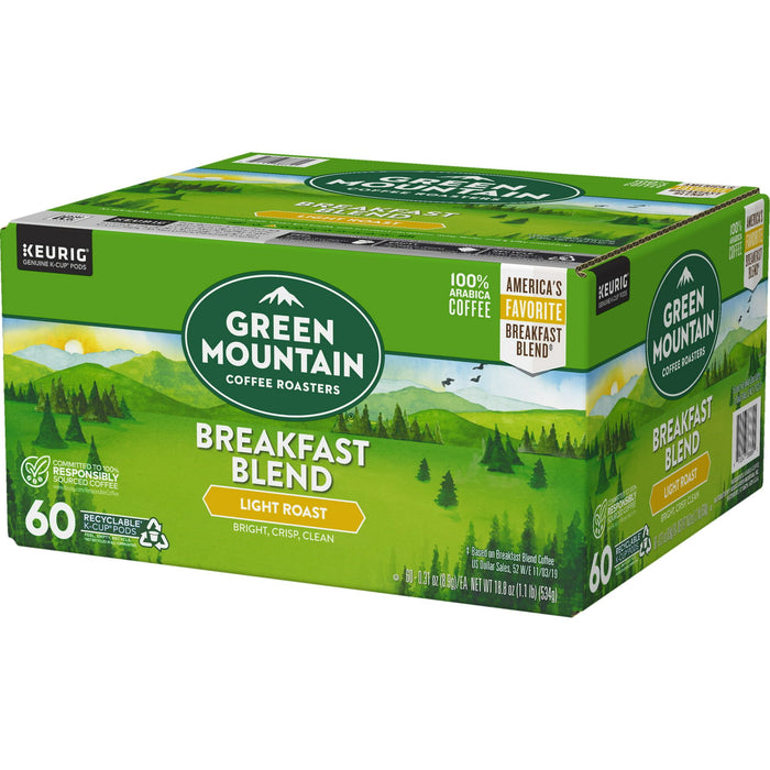 Green Mountain Coffee Breakfast Blend Single Serve K-Cup Pods, Light Roast Coffee, 60 Count