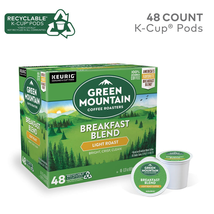 Green Mountain Coffee Roasters, Breakfast Blend Light Roast K-Cup Coffee Pods, 48 Count