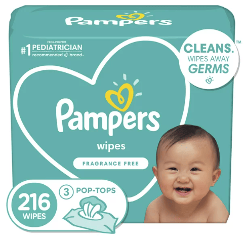 Pampers Baby Wipes; Fragrance Free; 216 Count