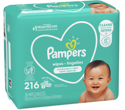 Pampers Baby Wipes; Fragrance Free; 216 Count