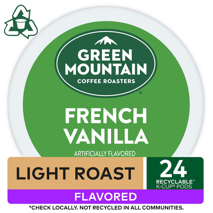 Green Mountain Coffee Roasters French Vanilla Coffee, Keurig Single-Serve K-Cup pods, Light Roast, 24 Count