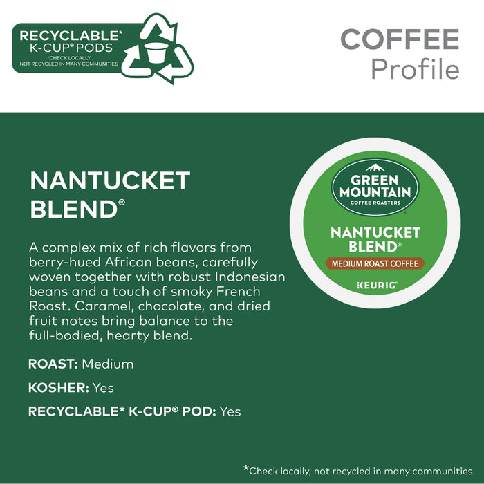 Green Mountain Coffee Roasters Nantucket Blend Keurig Single-Serve K-Cup Pods, Medium Roast Coffee, 48 Count