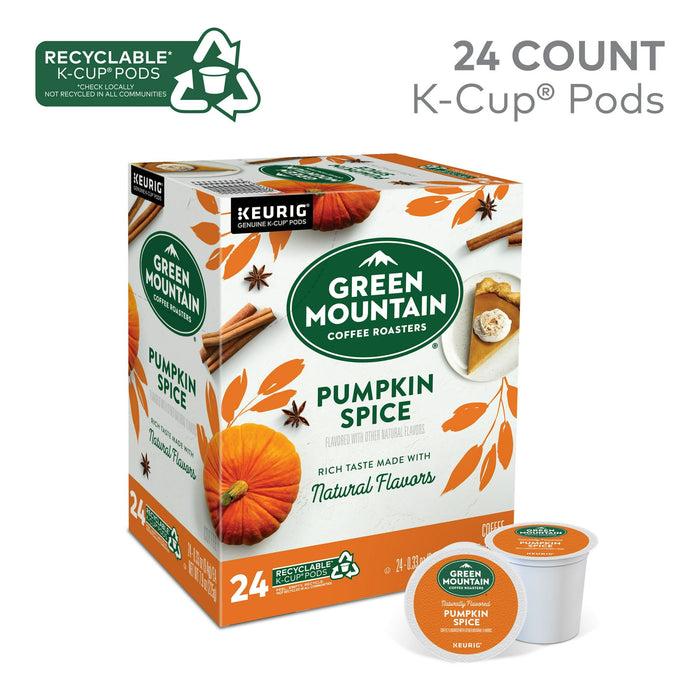 Green Mountain Coffee Roasters Pumpkin Spice Coffee, Keurig Single-Serve K-Cup Pods, Light Roast, 24 Count