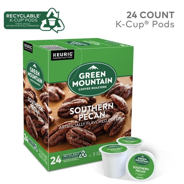 Green Mountain Coffee Southern Pecan Flavored K-Cup Pods, Light Roast, 24 Count for Keurig Brewers