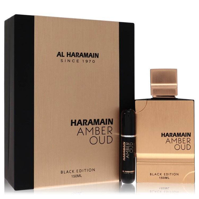 Al Haramain Amber Oud Black Edition Gift Set 5 oz Eau de Parfum + 0.34 oz Refillable Spray for Men