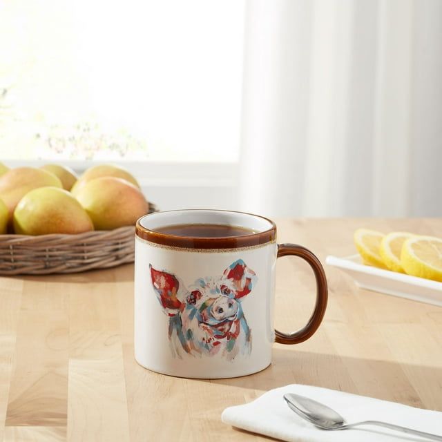 Mainstays Farm Pig Sculpted Mug, 19.27 Ounces