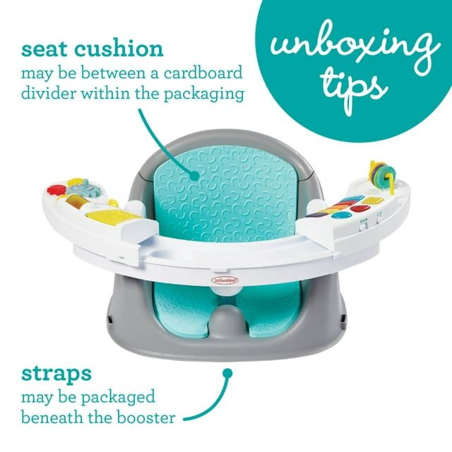 Infantino Music & Lights 3-in-1 Discovery Seat and Booster, 4-48 Months Unisex, Teal