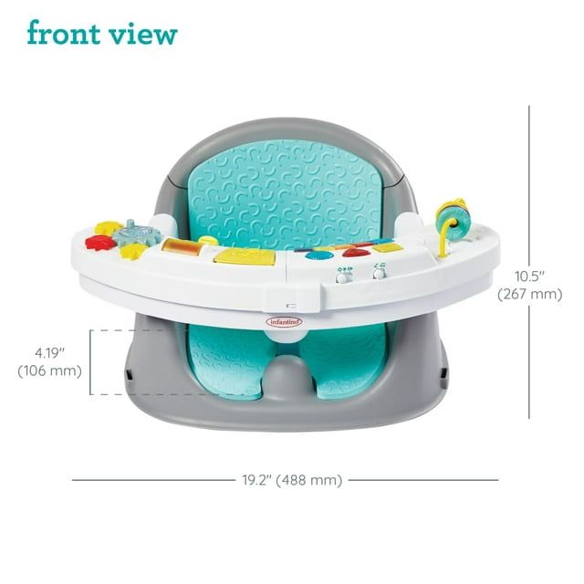 Infantino Music & Lights 3-in-1 Discovery Seat and Booster, 4-48 Months Unisex, Teal