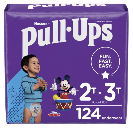 Pull-Ups Boys' Potty Training Underwear Size 4; 2T-3T; 124 Ct